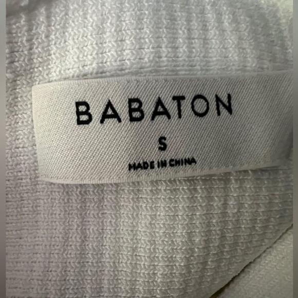 Babaton White Sculpt Knit Criss Cross Cropped Tank (Rib-knit Cross-Front Halter) - Picture 7 of 9